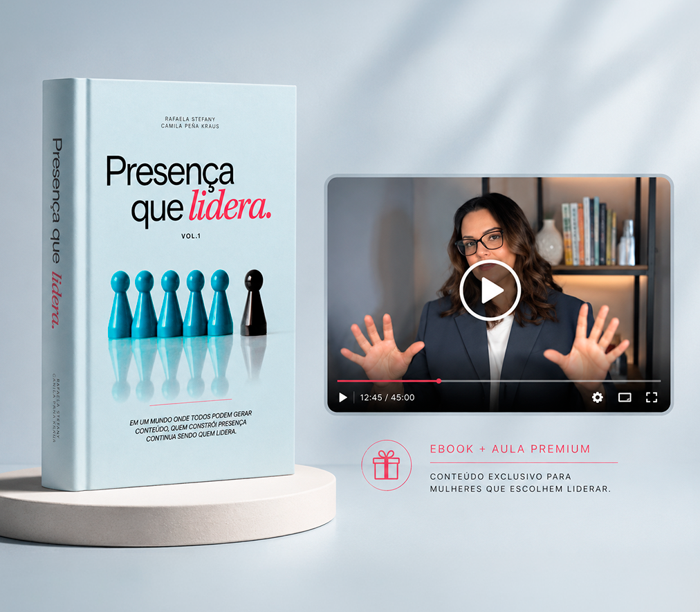 Ebook Presença que Lidera com exercícios práticos e aula premium em vídeo